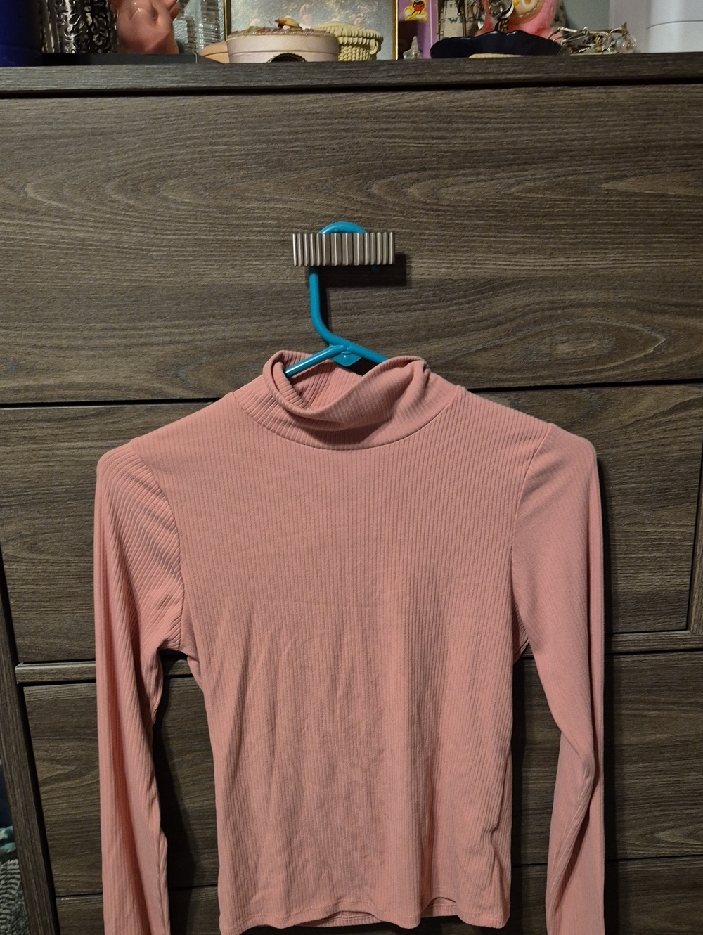 Blue Rain Ribbed Mock Neck Long-Sleeve Top - Dusty Rose